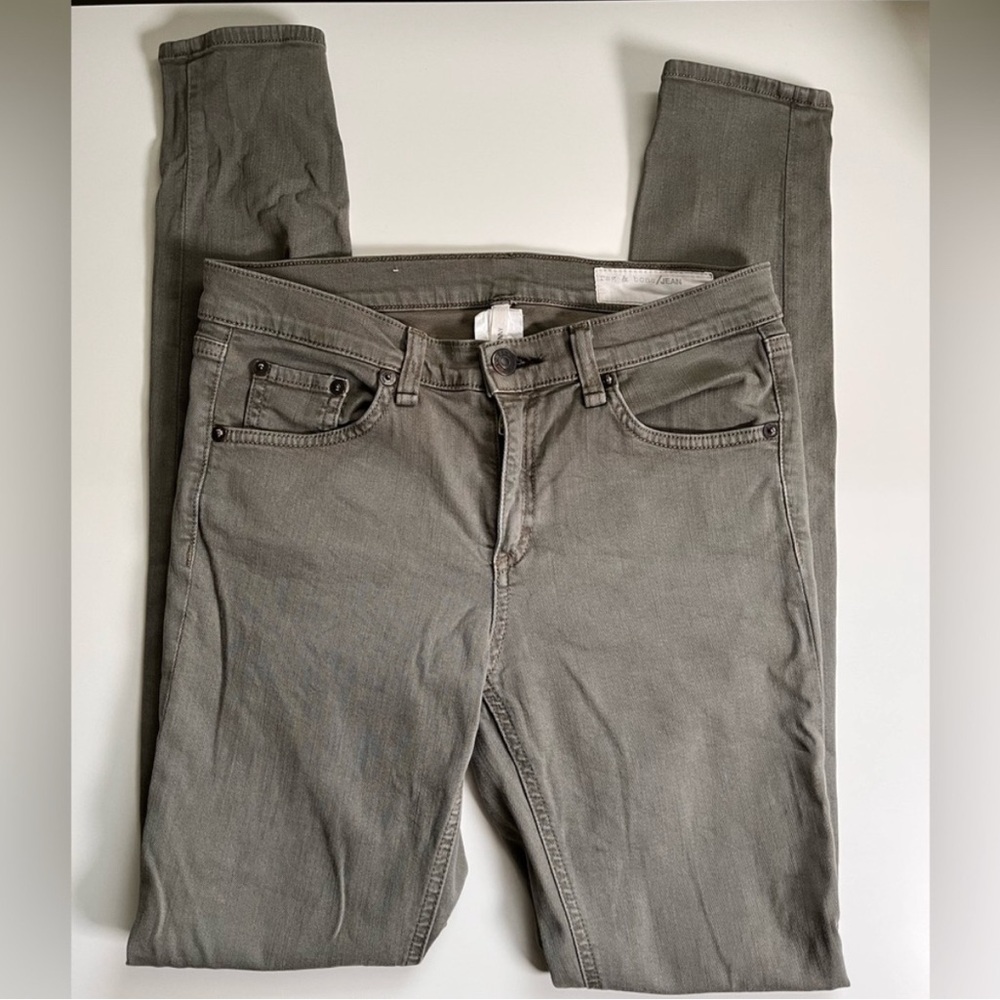 Rag & Bone green skinny jeans denim stretchy size 27